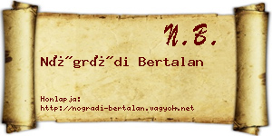 Nógrádi Bertalan névjegykártya